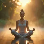 Медитирующий человек в состоянии потока на природе